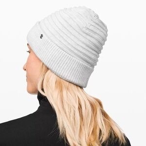 Lululemon Sweet Knit Beanie gray modal cotton yak blend fleece lined cozy hat OS